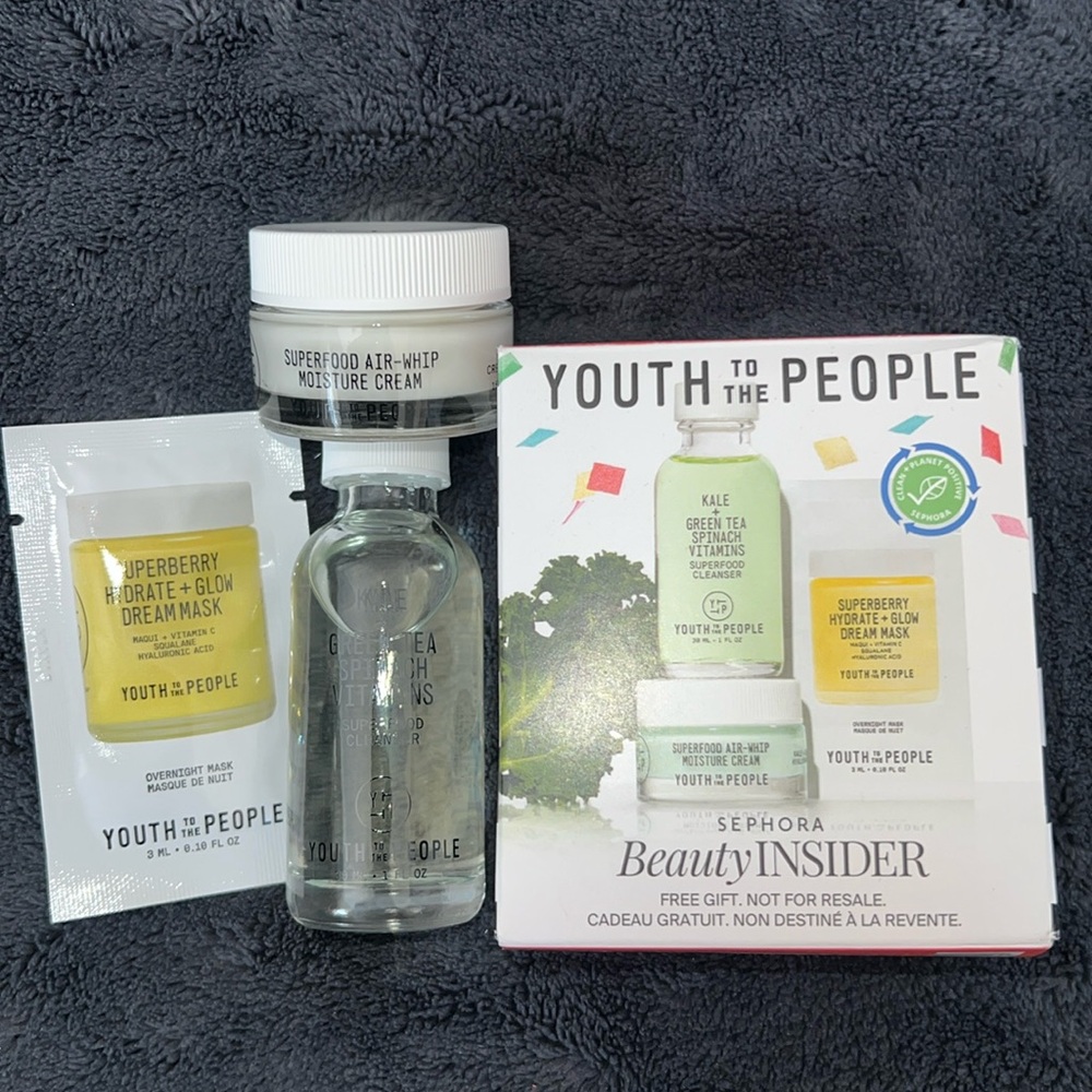 New Sephora Set of 3 Youth to the People Cleanser, Mask, & Moisture Creme